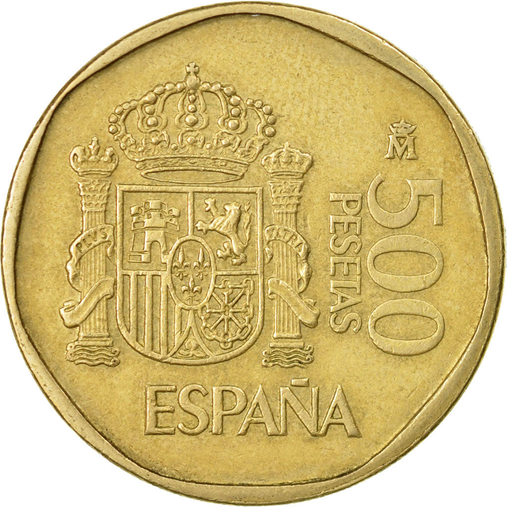 Moneda, España, Juan Carlos I, 500 Pesetas, 1987, BC+, Aluminio - bronce