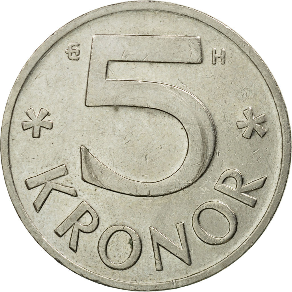 Moneta, Svezia, Carl XVI Gustaf, 5 Kronor, 2004, BB, Nichel ricoperto in