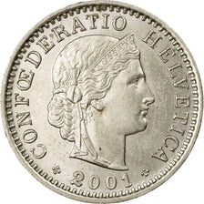 Coin, Switzerland, 20 Rappen, 2001, Bern, AU(55-58), Copper-nickel, KM:29a