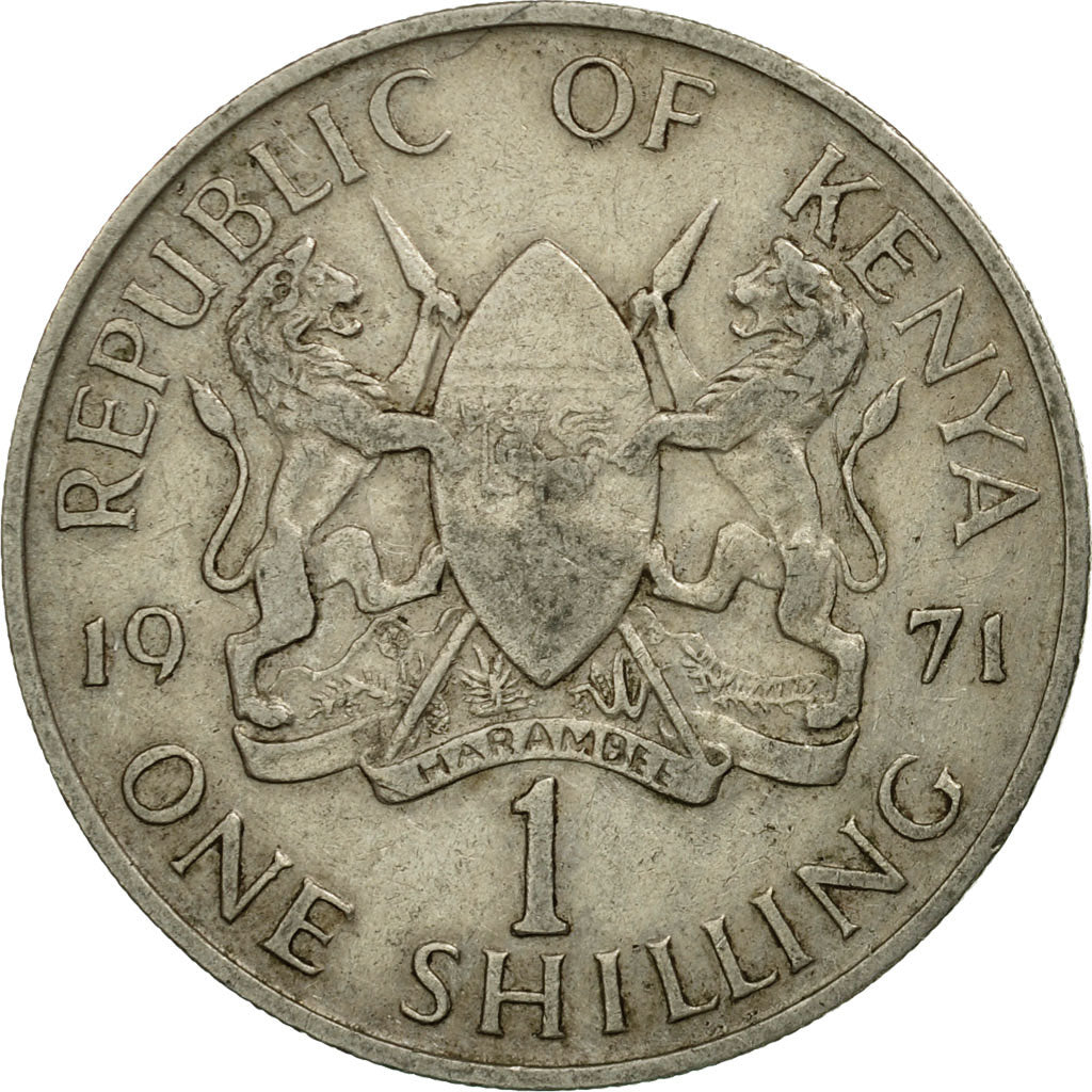 Coin, Kenya, Shilling, 1971, VF(30-35), Copper-nickel, KM:14