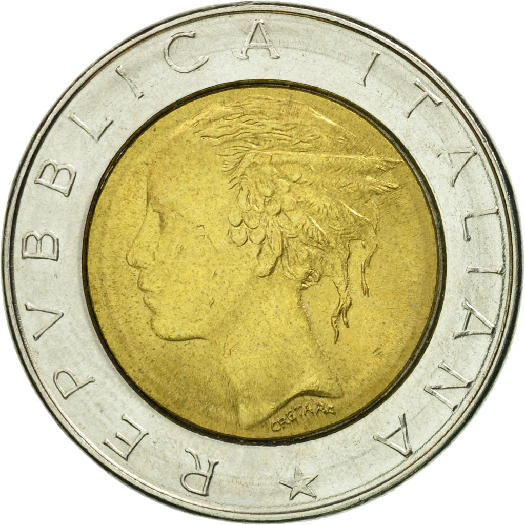 Coin, Italy, 500 Lire, 1982, Rome, MS(60-62), Bi-Metallic, KM:111