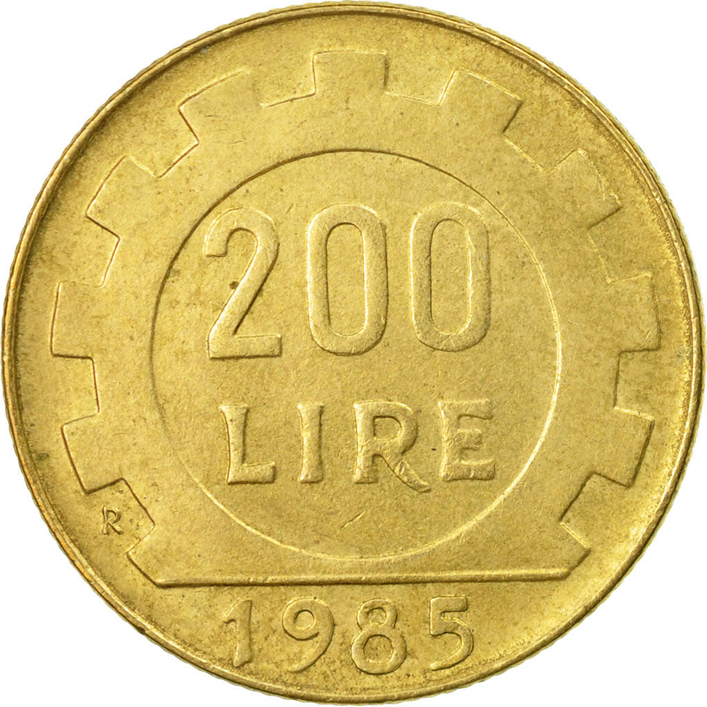 Coin, Italy, 200 Lire, 1985, Rome, AU(50-53), Aluminum-Bronze, KM:105