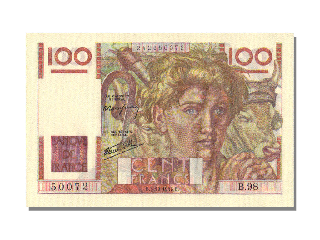 FRANCE, 100 Francs, 100 F 1945-1954 ''Jeune Paysan'', 1946, 1946-10-03,...
