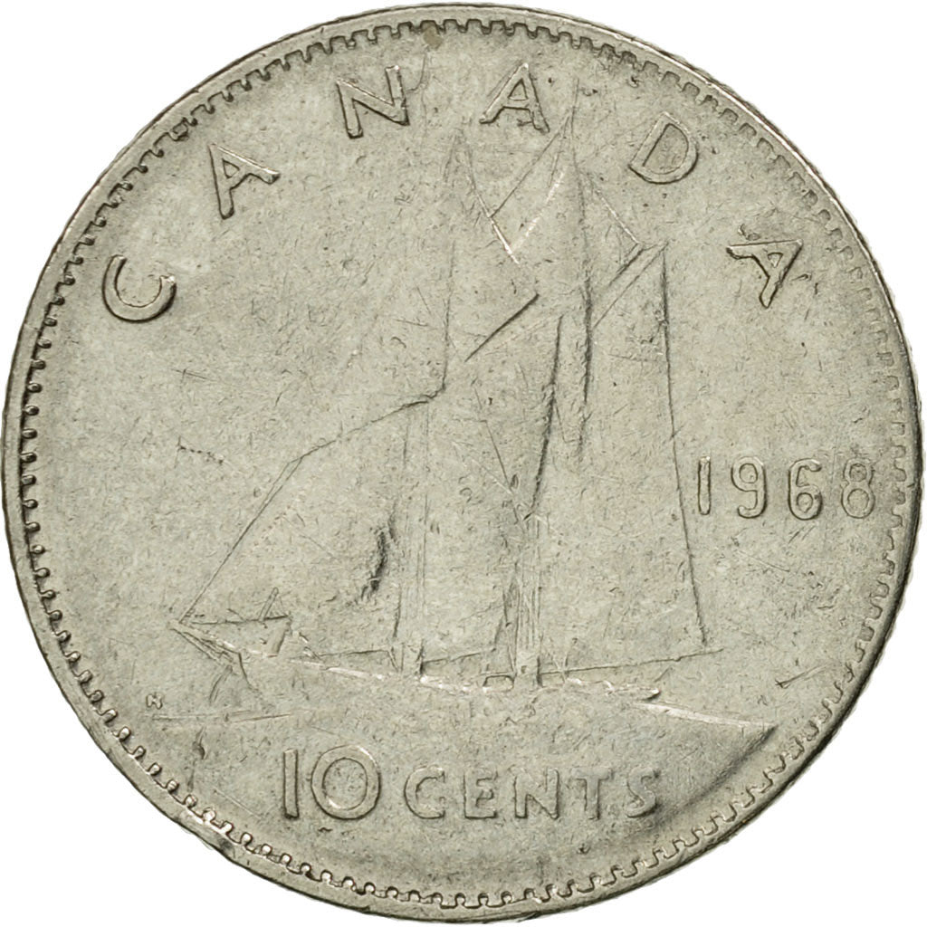 Monnaie, Canada, Elizabeth II, 10 Cents, 1968, Royal Canadian Mint, Ottawa, TTB