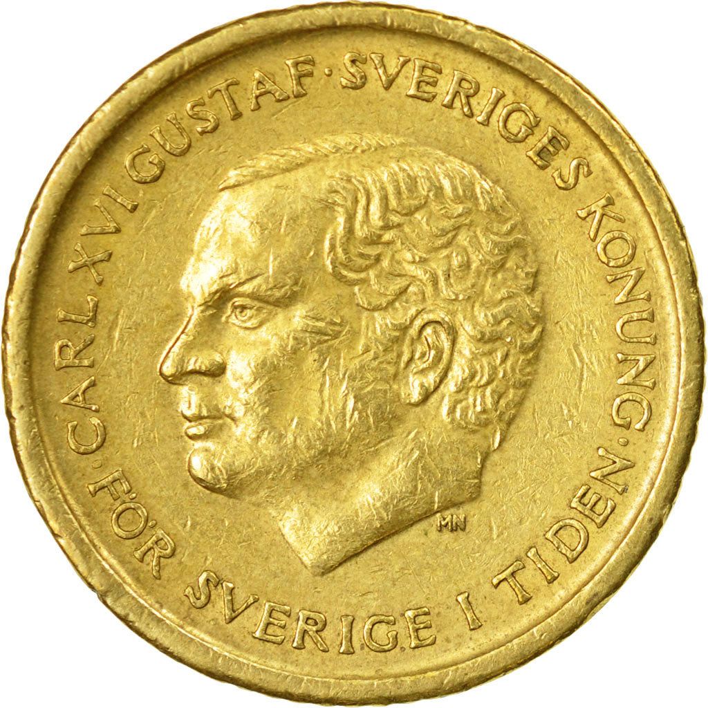 Coin, Sweden, Carl XVI Gustaf, 10 Kronor, 1991, EF(40-45), Copper-Aluminum-Zinc
