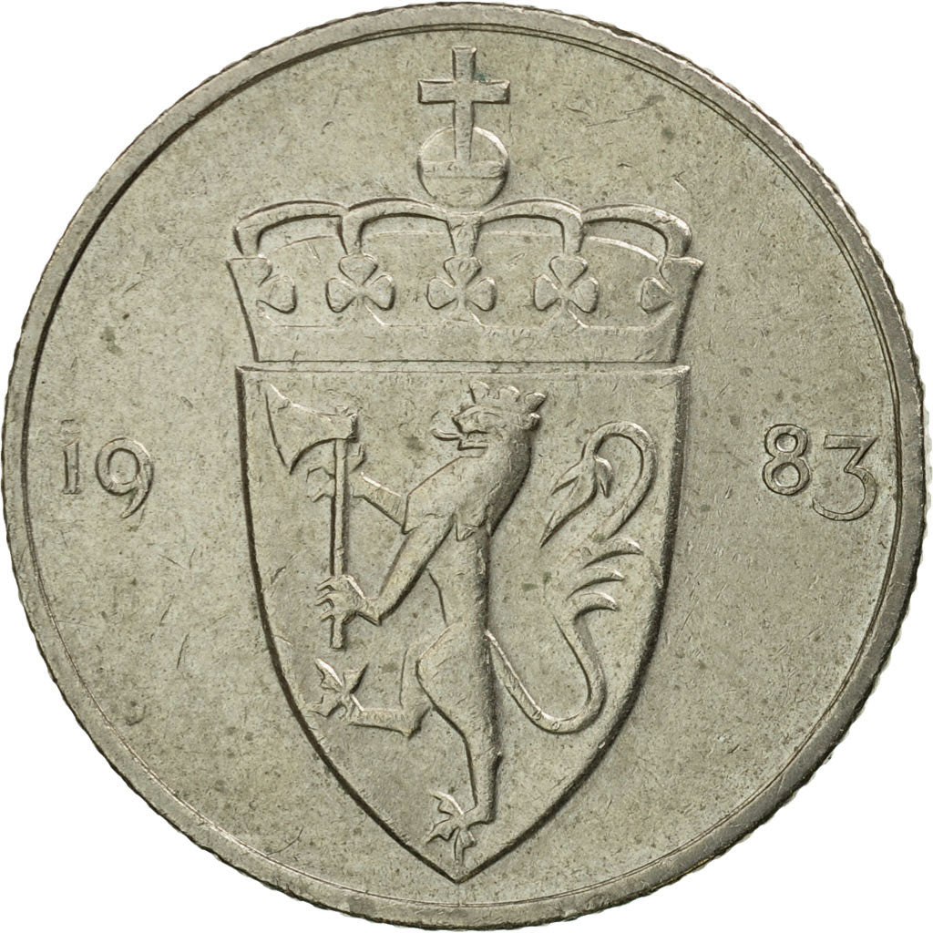 Moneda, Noruega, Olav V, 50 Öre, 1983, MBC, Cobre - níquel, KM:418