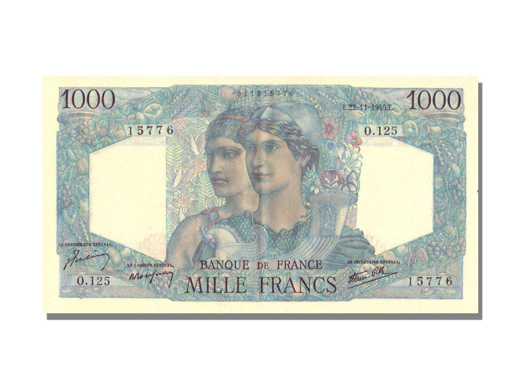 Banknote, France, 1000 Francs, 1 000 F 1945-1950 ''Minerve et Hercule'', 1945