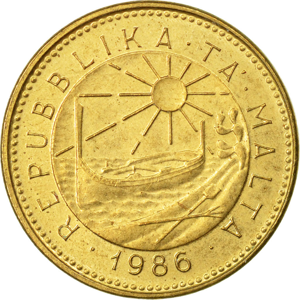 Coin, Malta, Cent, 1986, British Royal Mint, EF(40-45), Nickel-brass, KM:78
