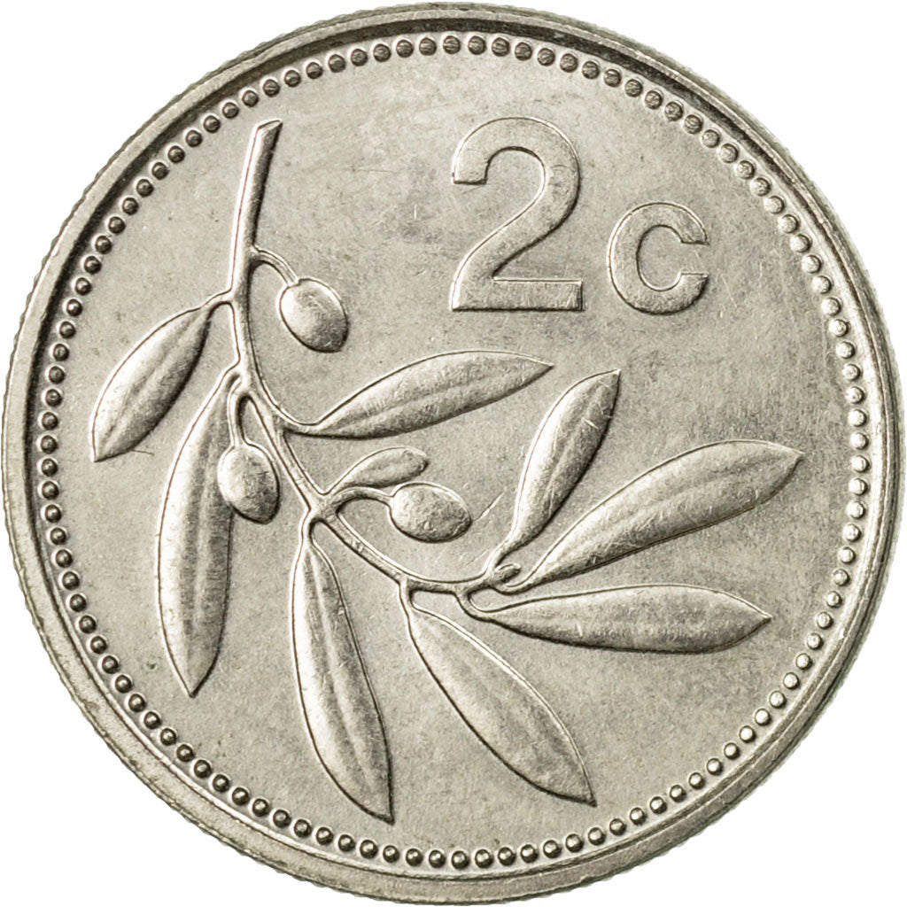Münze, Malta, 2 Cents, 1986, British Royal Mint, VZ, Copper-nickel, KM:79