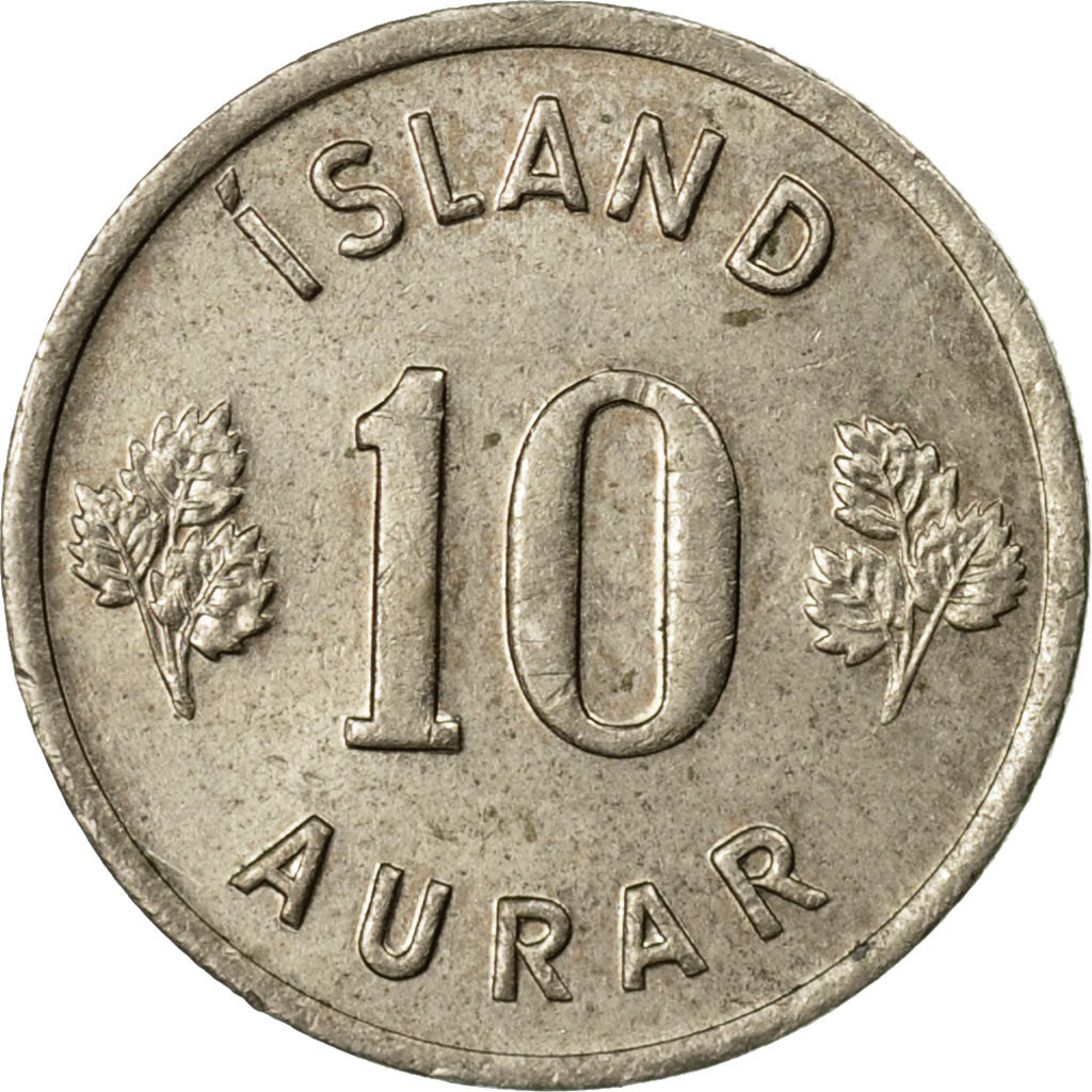Coin, Iceland, 10 Aurar, 1969, EF(40-45), Copper-nickel, KM:10