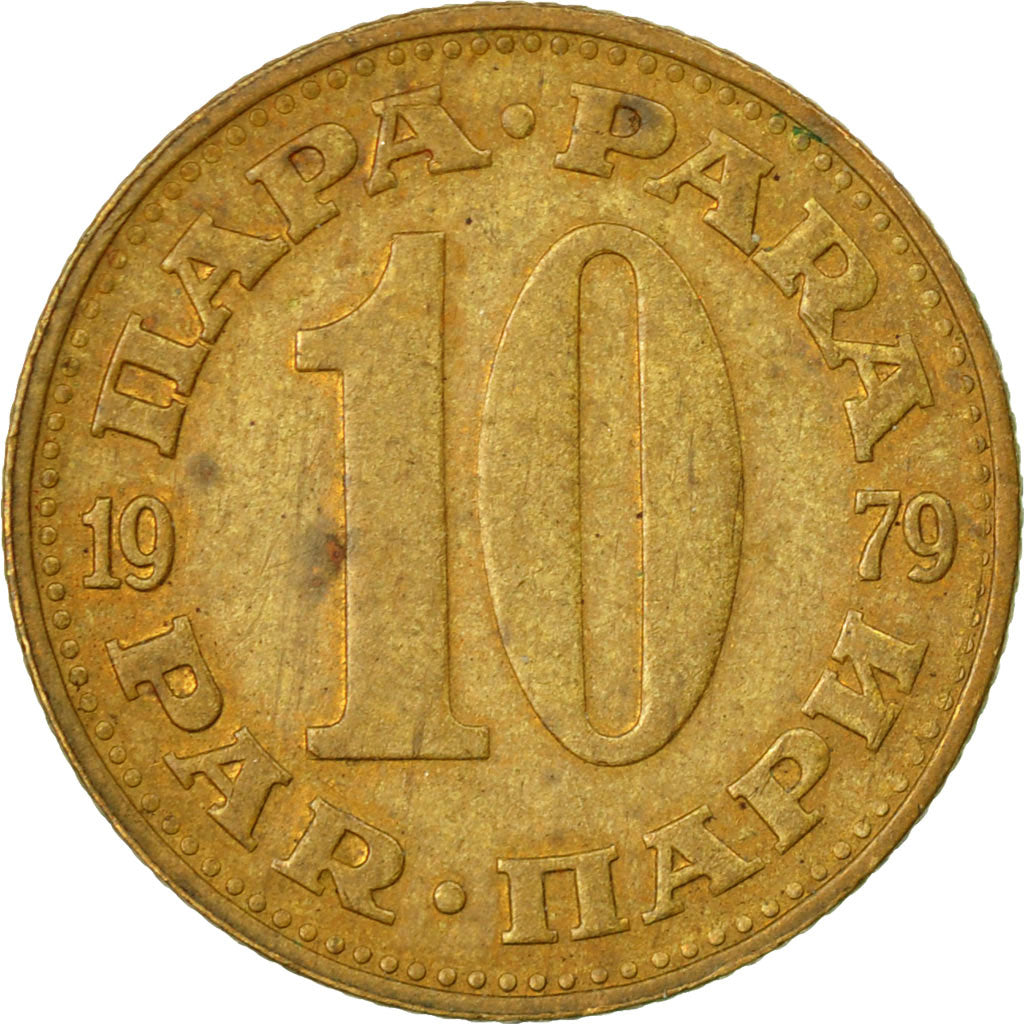 Moneta, Jugosławia, 10 Para, 1979, VF(30-35), Mosiądz, KM:44