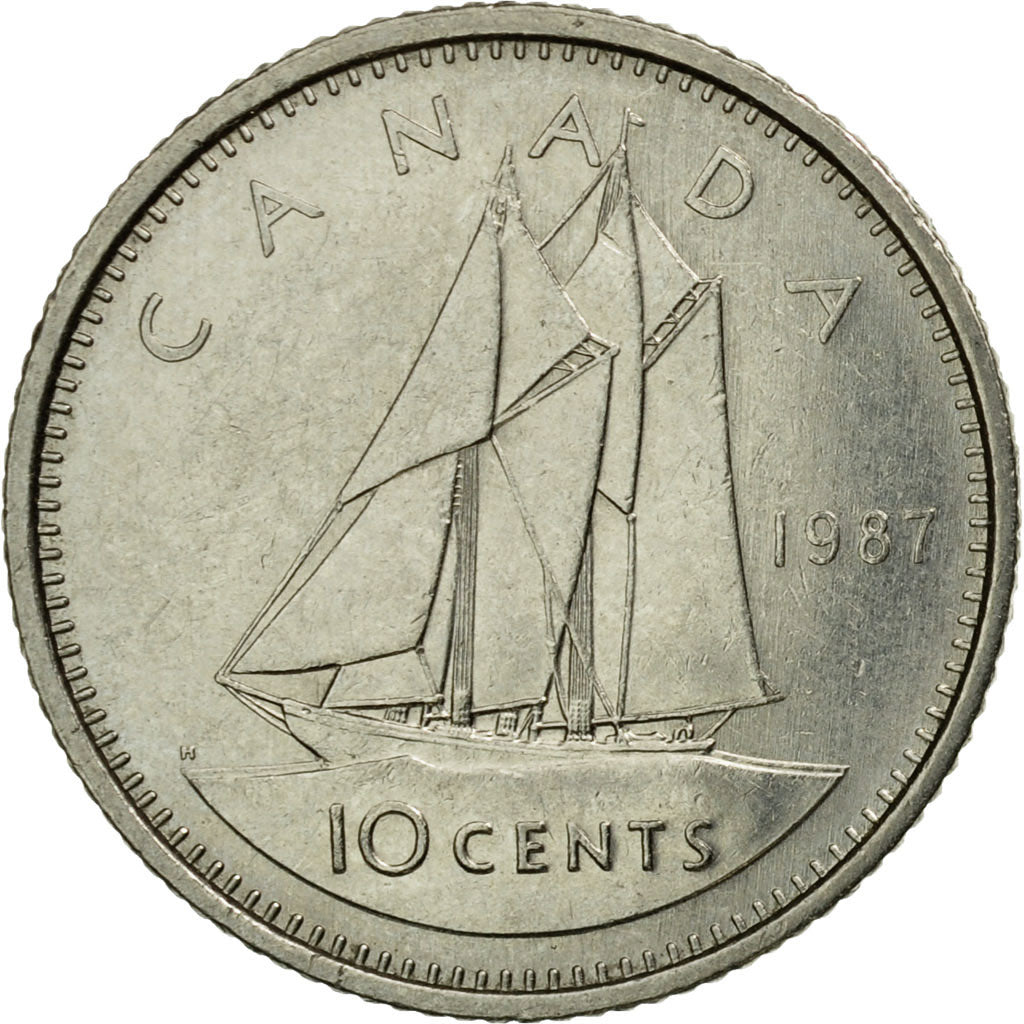 Coin, Canada, Elizabeth II, 10 Cents, 1987, Royal Canadian Mint, Ottawa