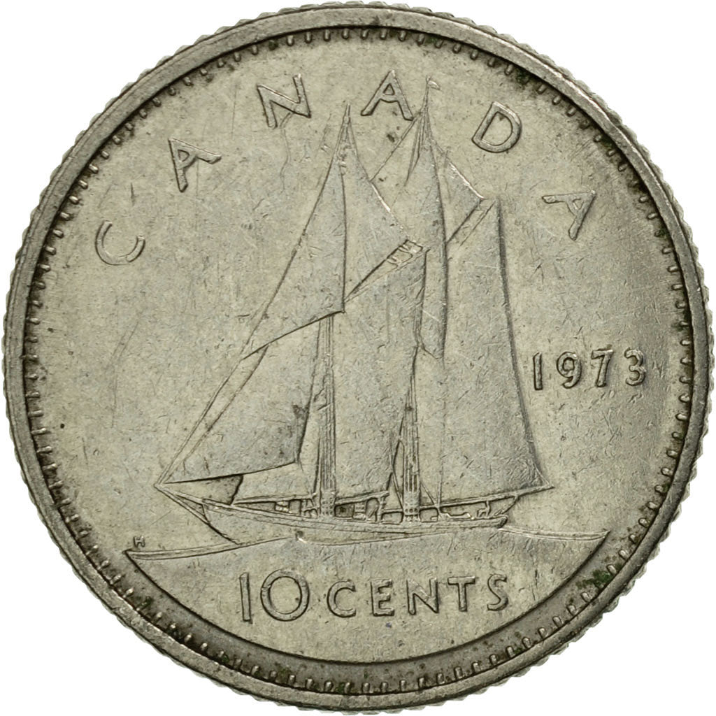 Coin, Canada, Elizabeth II, 10 Cents, 1973, Royal Canadian Mint, Ottawa
