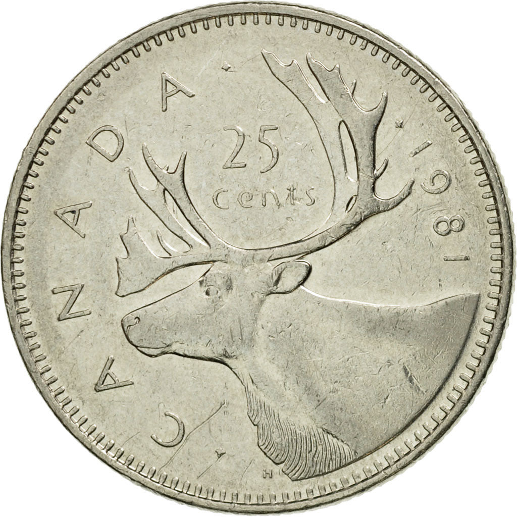 Coin, Canada, Elizabeth II, 25 Cents, 1981, Royal Canadian Mint, Ottawa