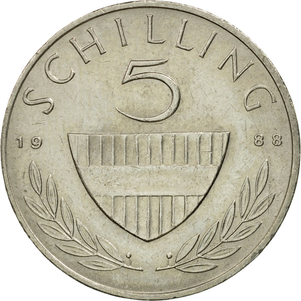 Coin, Austria, 5 Schilling, 1988, MS(60-62), Copper-nickel, KM:2889a