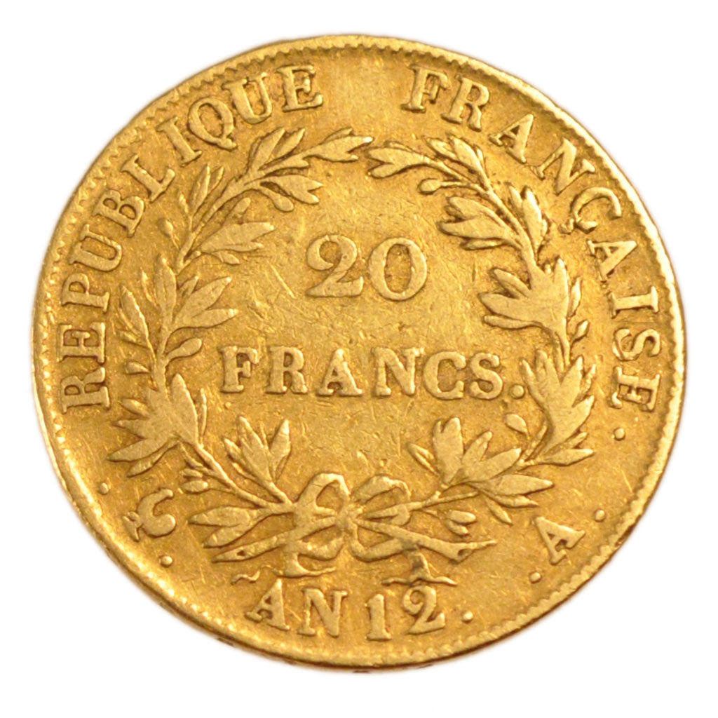 FRANCE, Napoléon I, 20 Francs, 1804, Paris, KM #661, VF(30-35), Gold, Gadoury #.