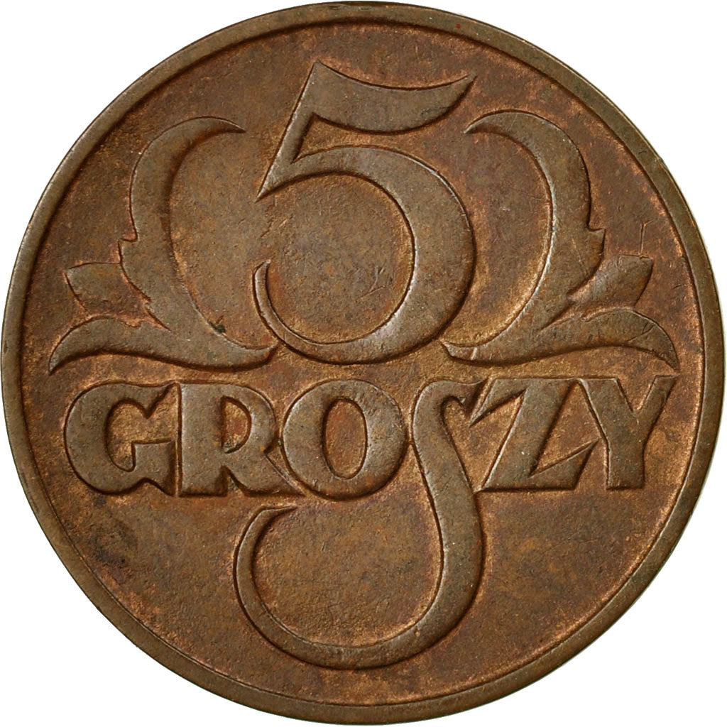 Coin, Poland, 5 Groszy, 1925, Warsaw, EF(40-45), Bronze, KM:10a