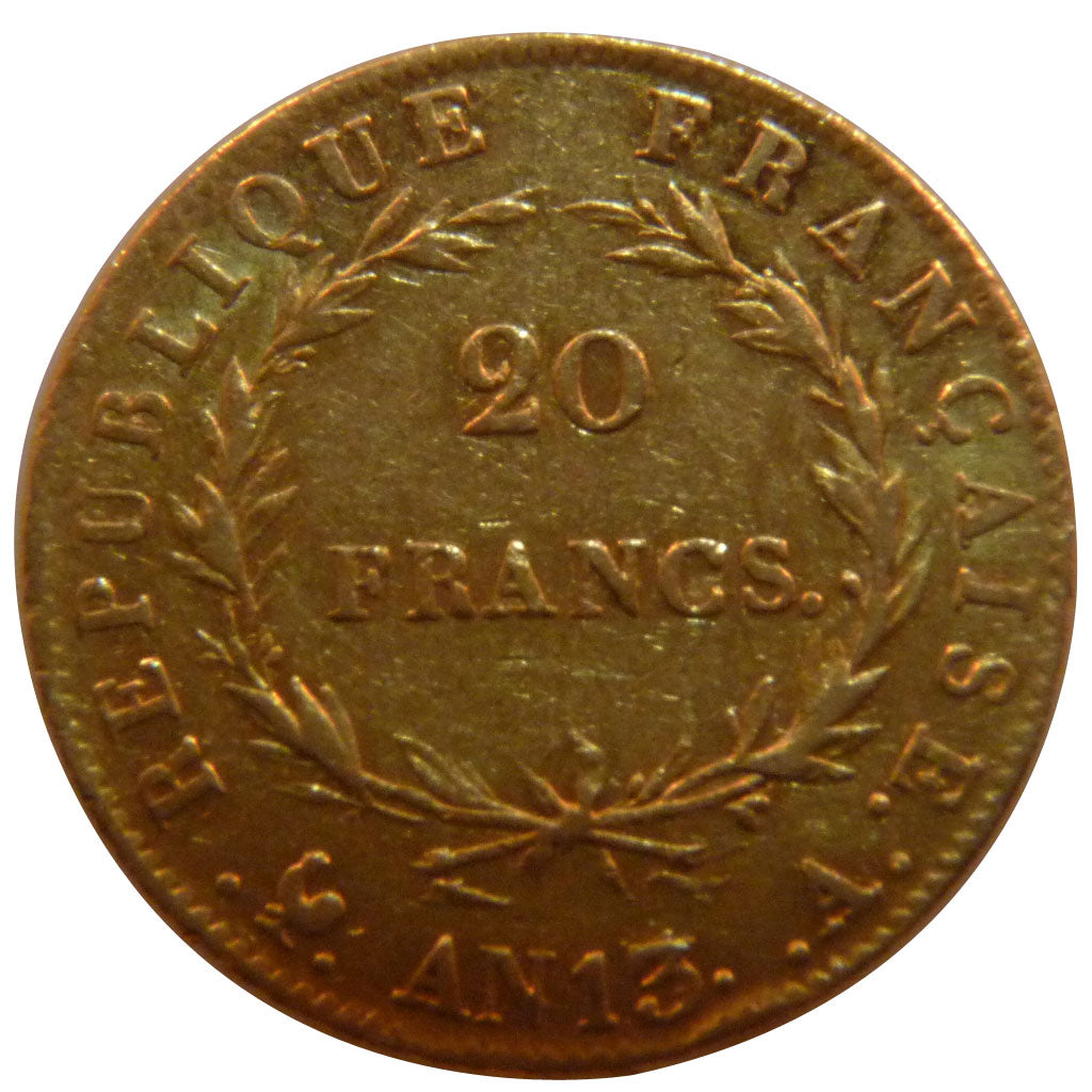 Premier Empire, 20 Francs Or Napoléon Tête Nue