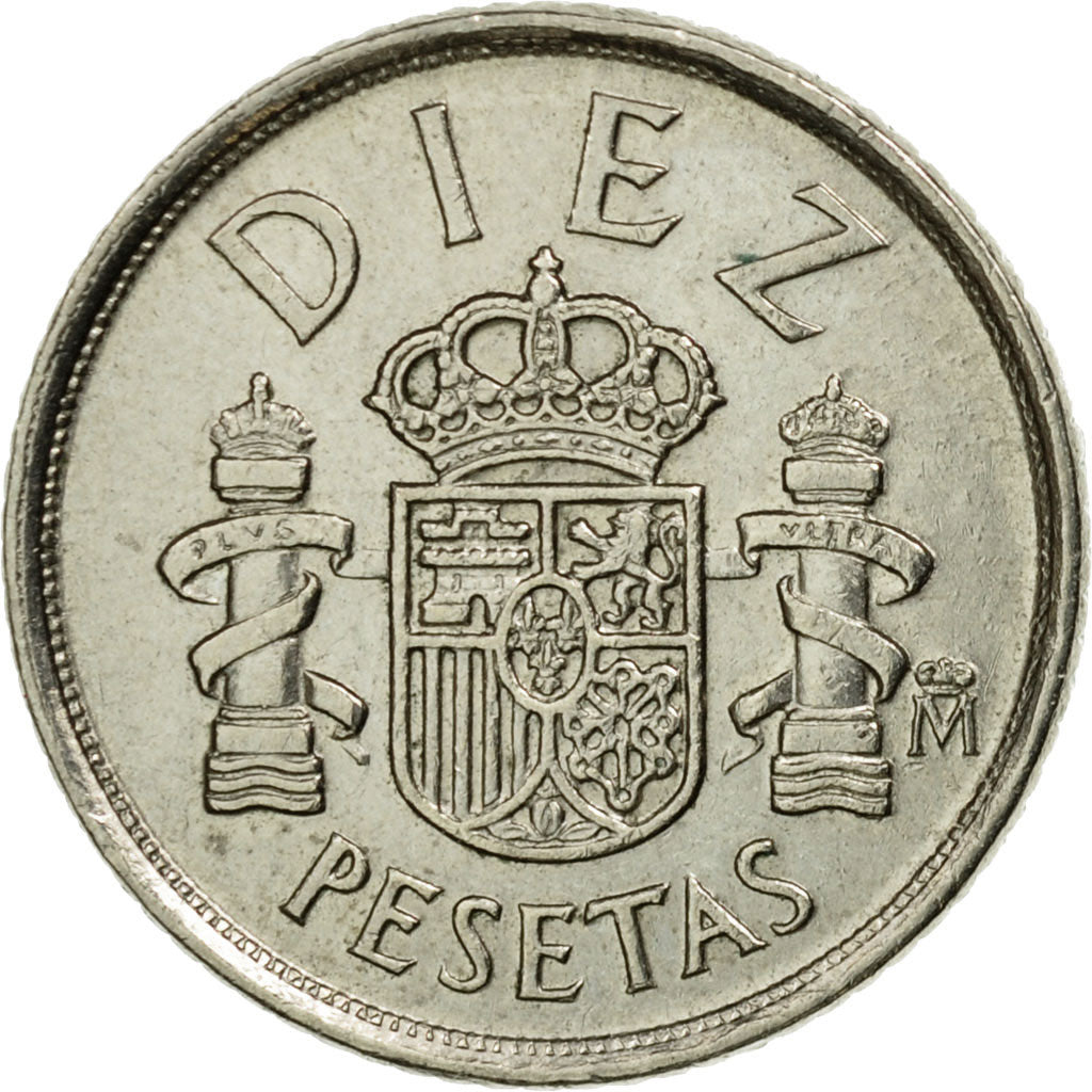 Moneta, Hiszpania, Juan Carlos I, 10 Pesetas, 1984, VF(30-35), Miedź-Nikiel