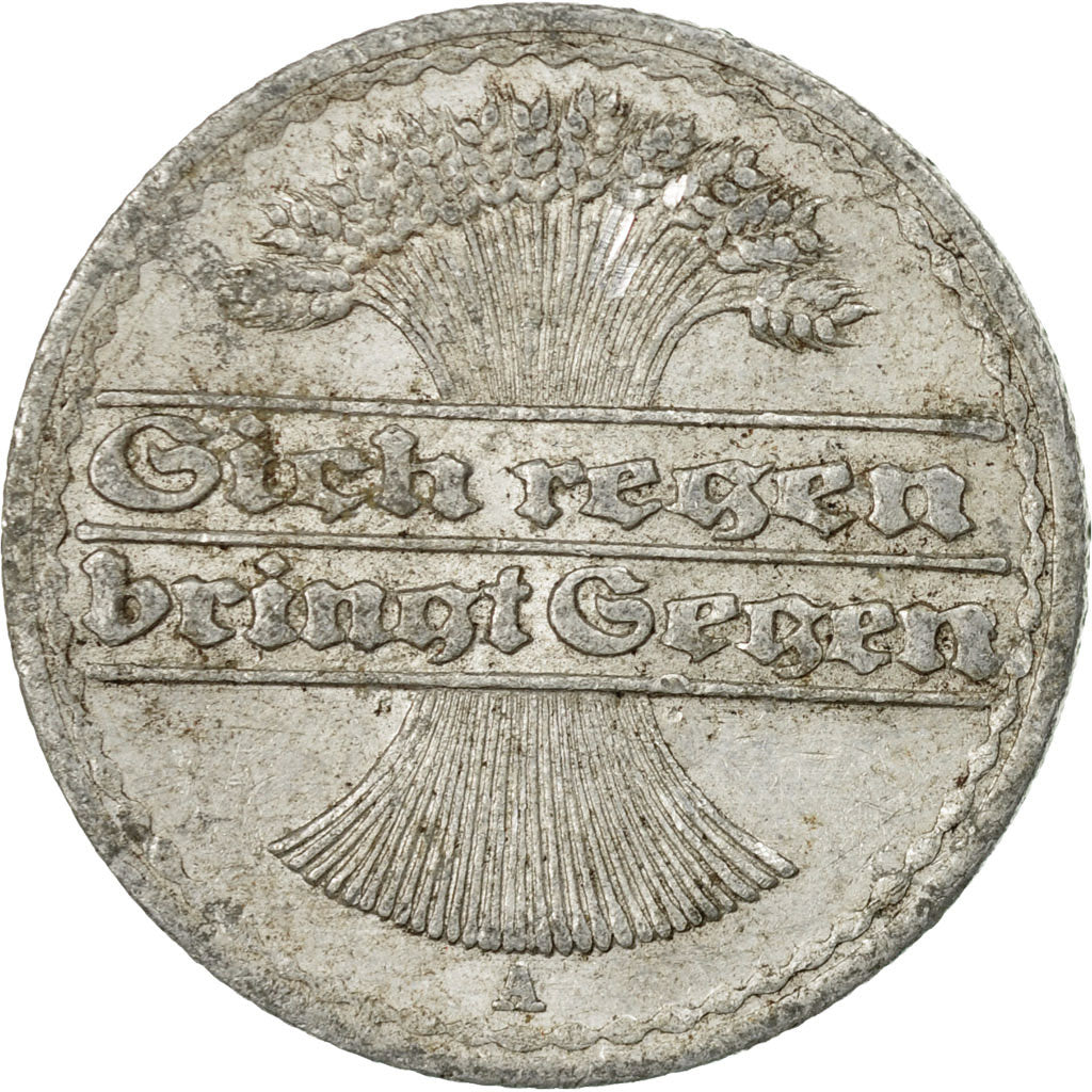 Moneta, GERMANIA, REPUBBLICA DI WEIMAR, 50 Pfennig, 1921, Berlin, MB, Alluminio