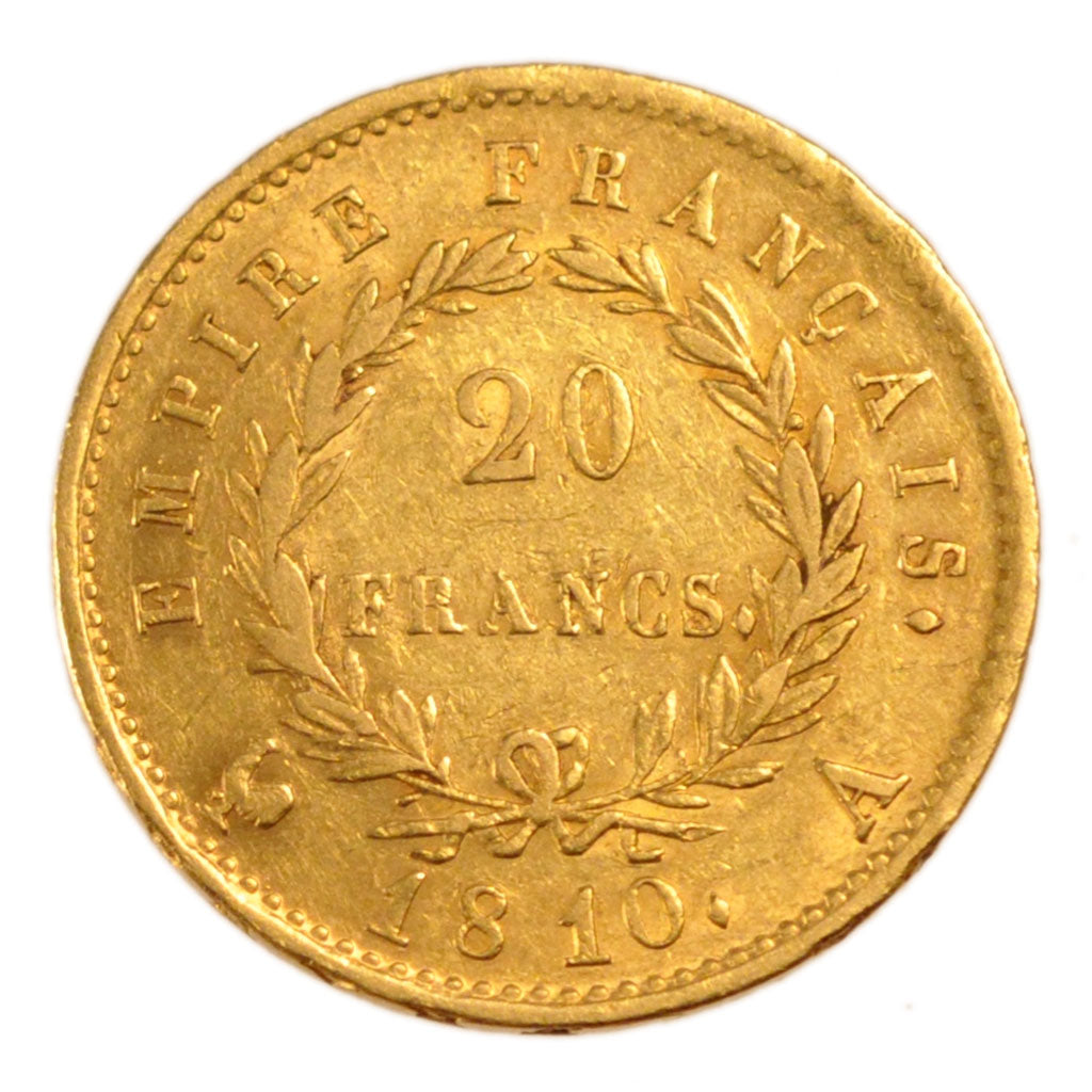 FRANCE, Napoléon I, 20 Francs, 1810, Paris, EF(40-45), Gold, Gadoury #1025, 6.50