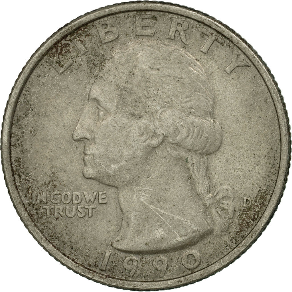 Munten, Verenigde Staten, Washington Quarter, Quarter, 1990, U.S. Mint, Denver