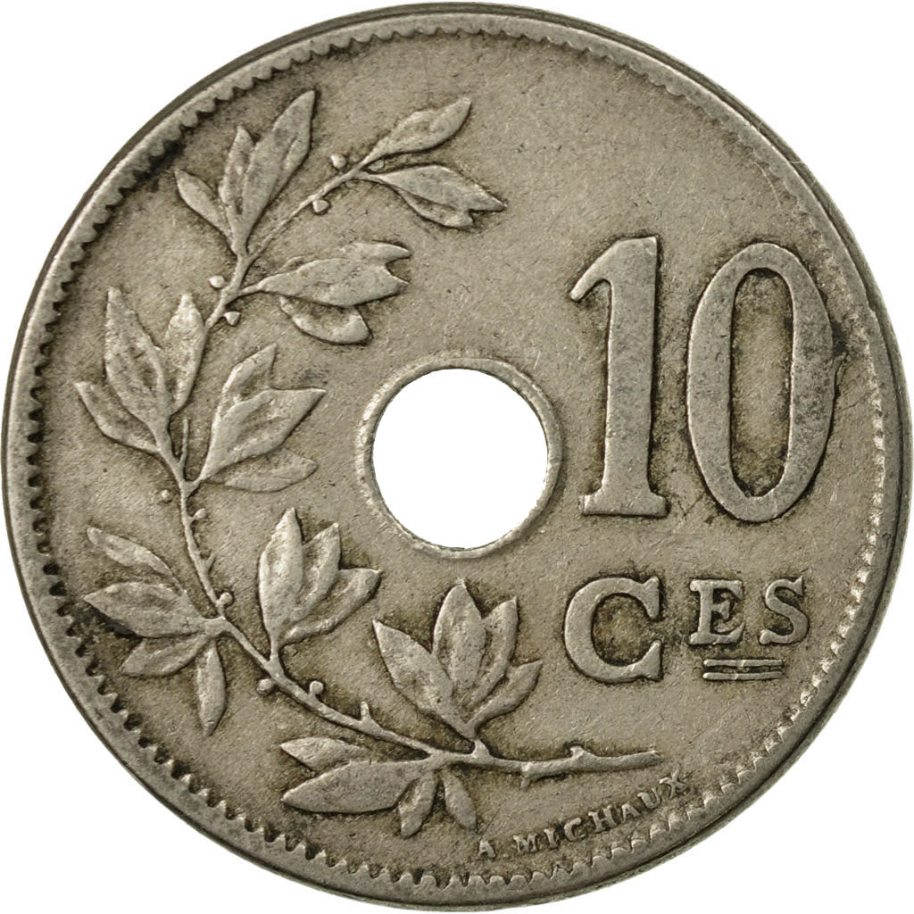 Moneta, Belgia, 10 Centimes, 1904, VF(20-25), Miedź-Nikiel, KM:52