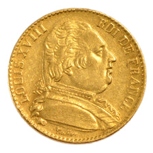 Francia, Louis XVIII, Louis XVIII, 20 Francs, 1815, Paris, BB+, Oro, Gadoury:...