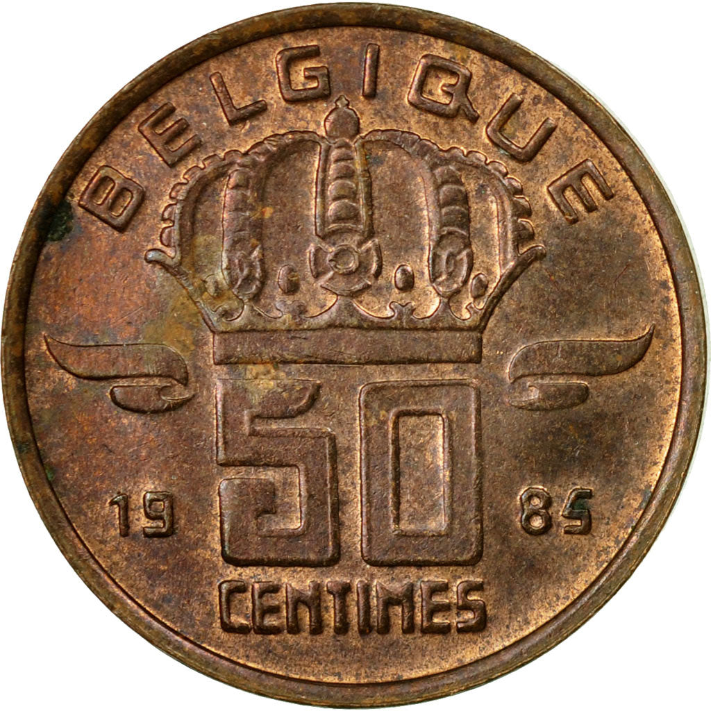 Coin, Belgium, Baudouin I, 50 Centimes, 1985, EF(40-45), Bronze, KM:148.1