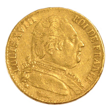 Louis XVIII, Première Restauration, 20 Francs Or Buste Habillé
