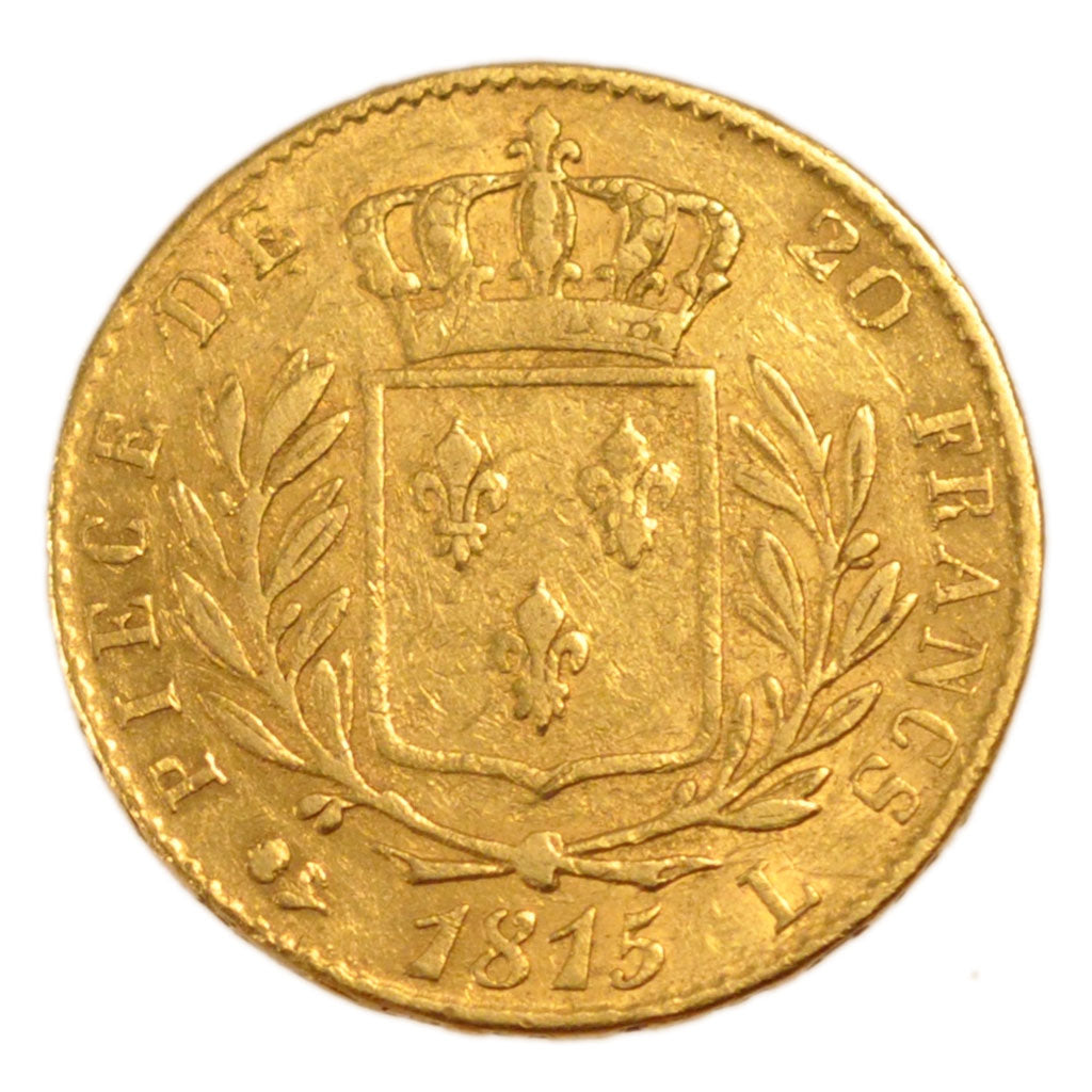 Louis XVIII, Première Restauration, 20 Francs Or Buste Habillé