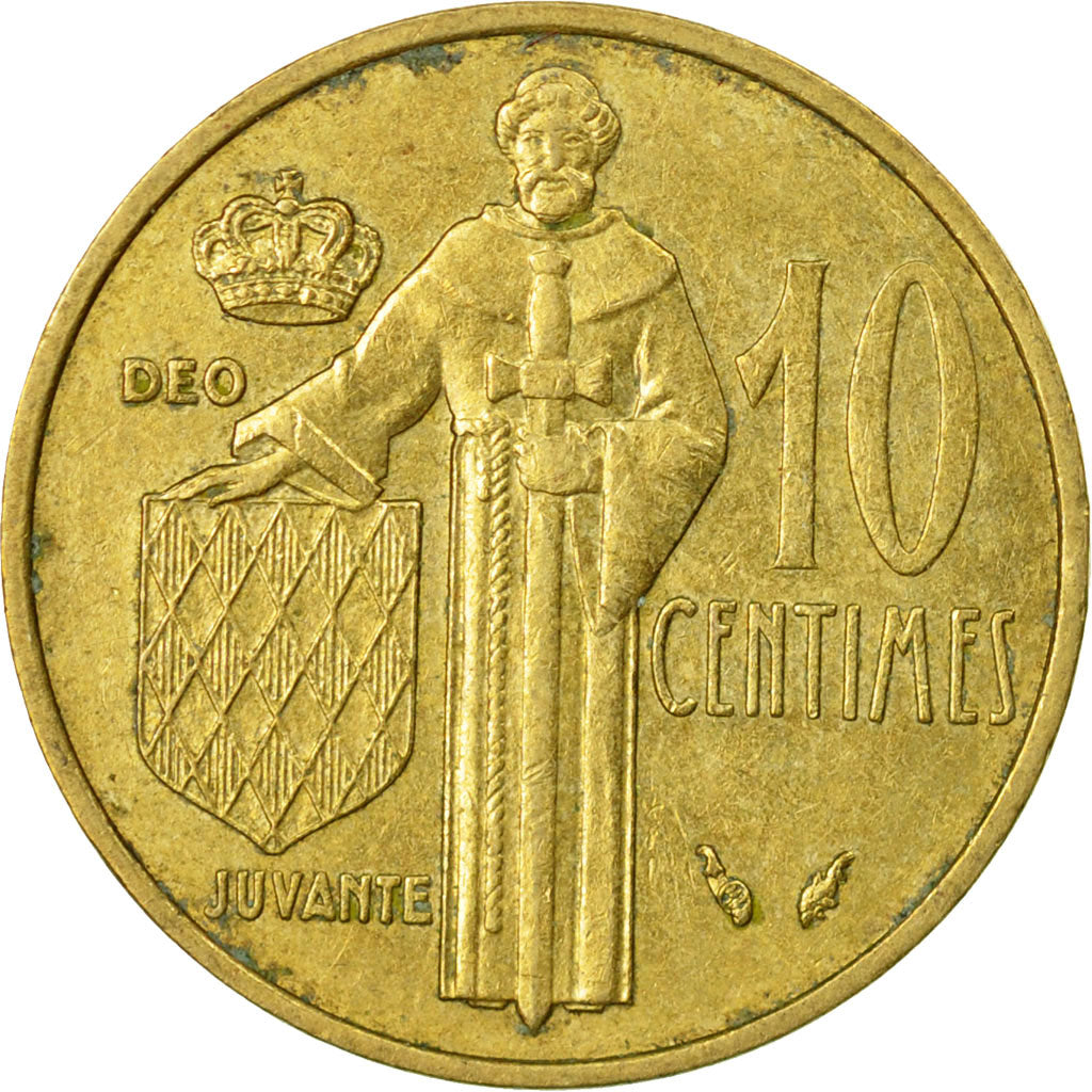 Moneta, Monaco, Rainier III, 10 Centimes, 1978, VF(30-35), Aluminium-Brąz