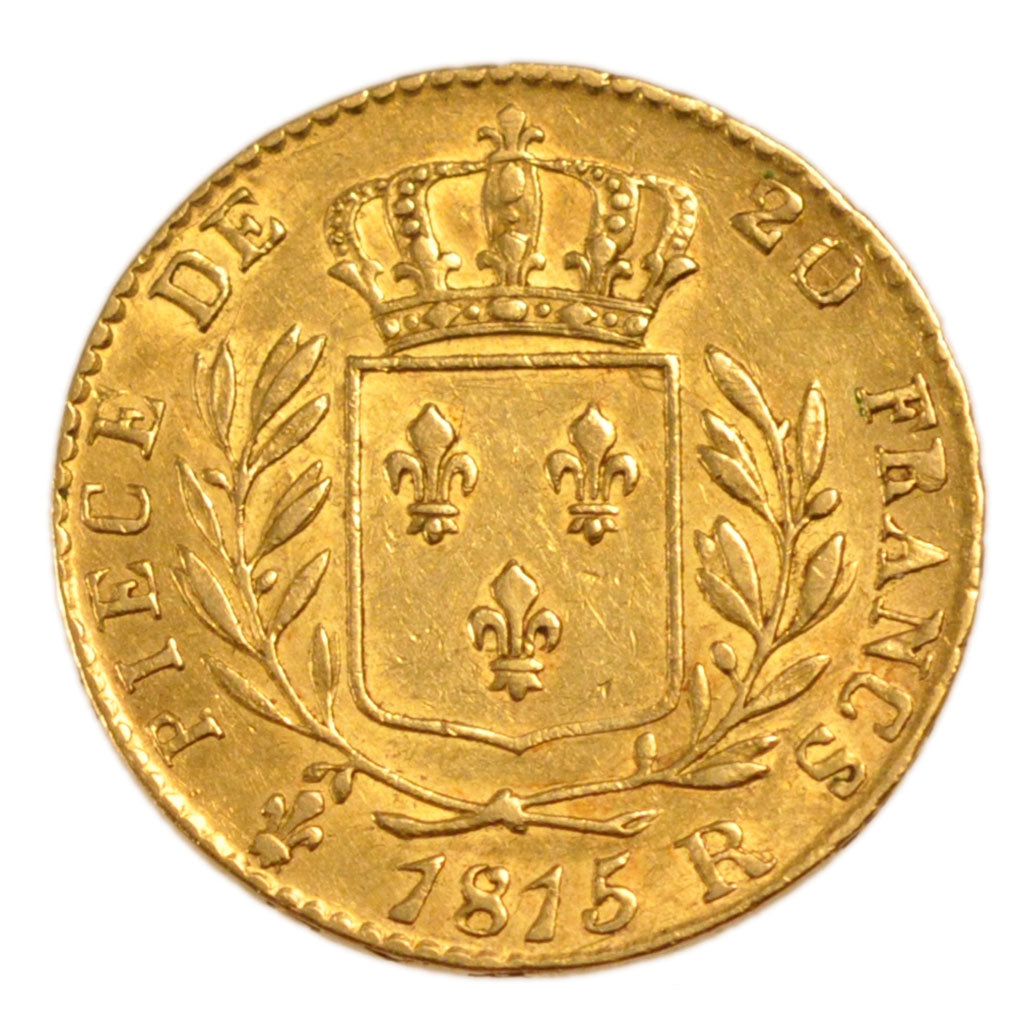 FRANCE, 20 Francs, 1815, London, AU(50-53), Gold, Gadoury #1027, 6.40