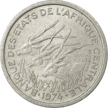 Coin, Central African States, Franc, 1974, Paris, EF(40-45), Aluminum, KM:8