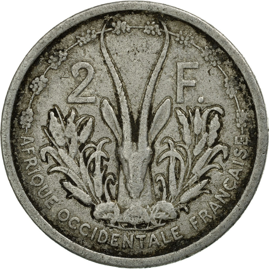 Coin, French West Africa, 2 Francs, 1955, Paris, VF(20-25), Aluminum, KM:4