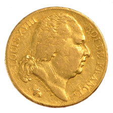 FRANCE, Louis XVIII, 20 Francs, 1819, Paris, VF(30-35), Gold, Gadoury #1028,...