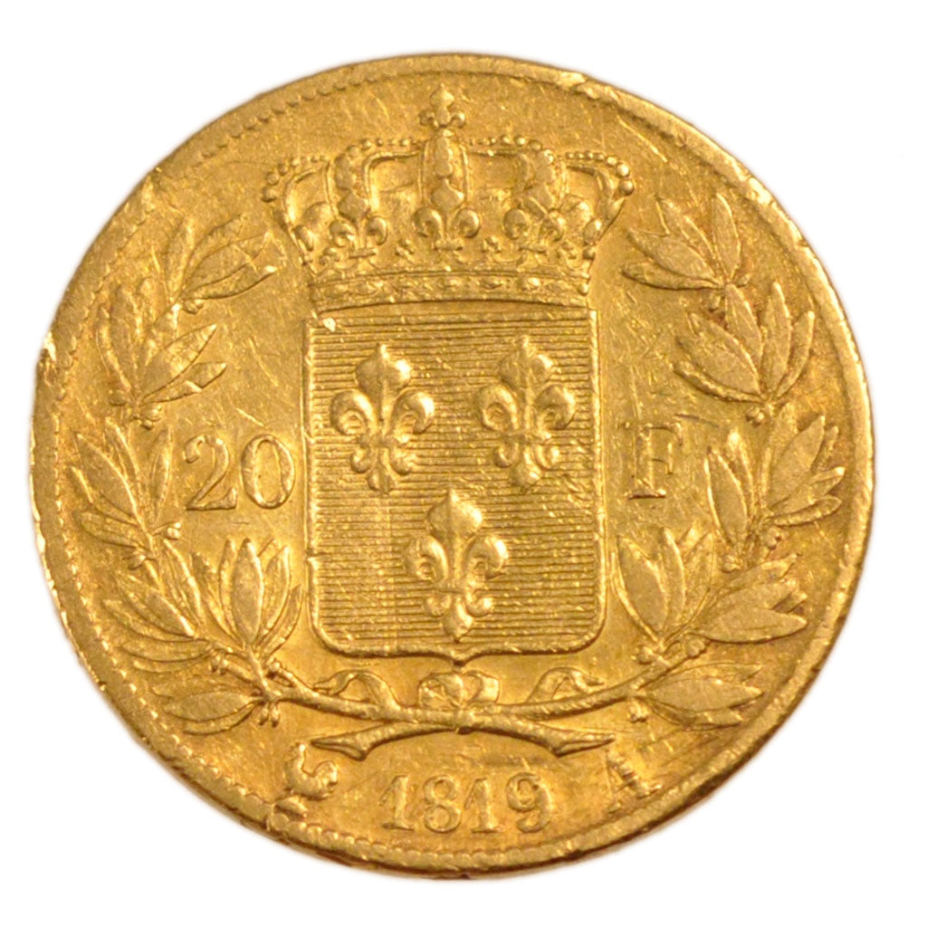 FRANCE, Louis XVIII, 20 Francs, 1819, Paris, VF(30-35), Gold, Gadoury #1028,...