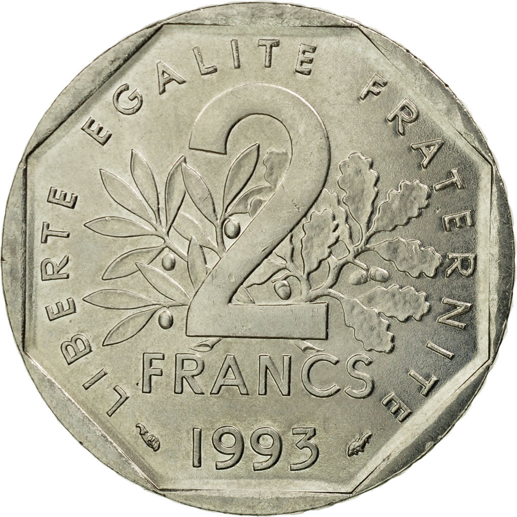 Moneda, Francia, Jean Moulin, 2 Francs, 1993, Paris, EBC, Níquel, KM:1062, Le