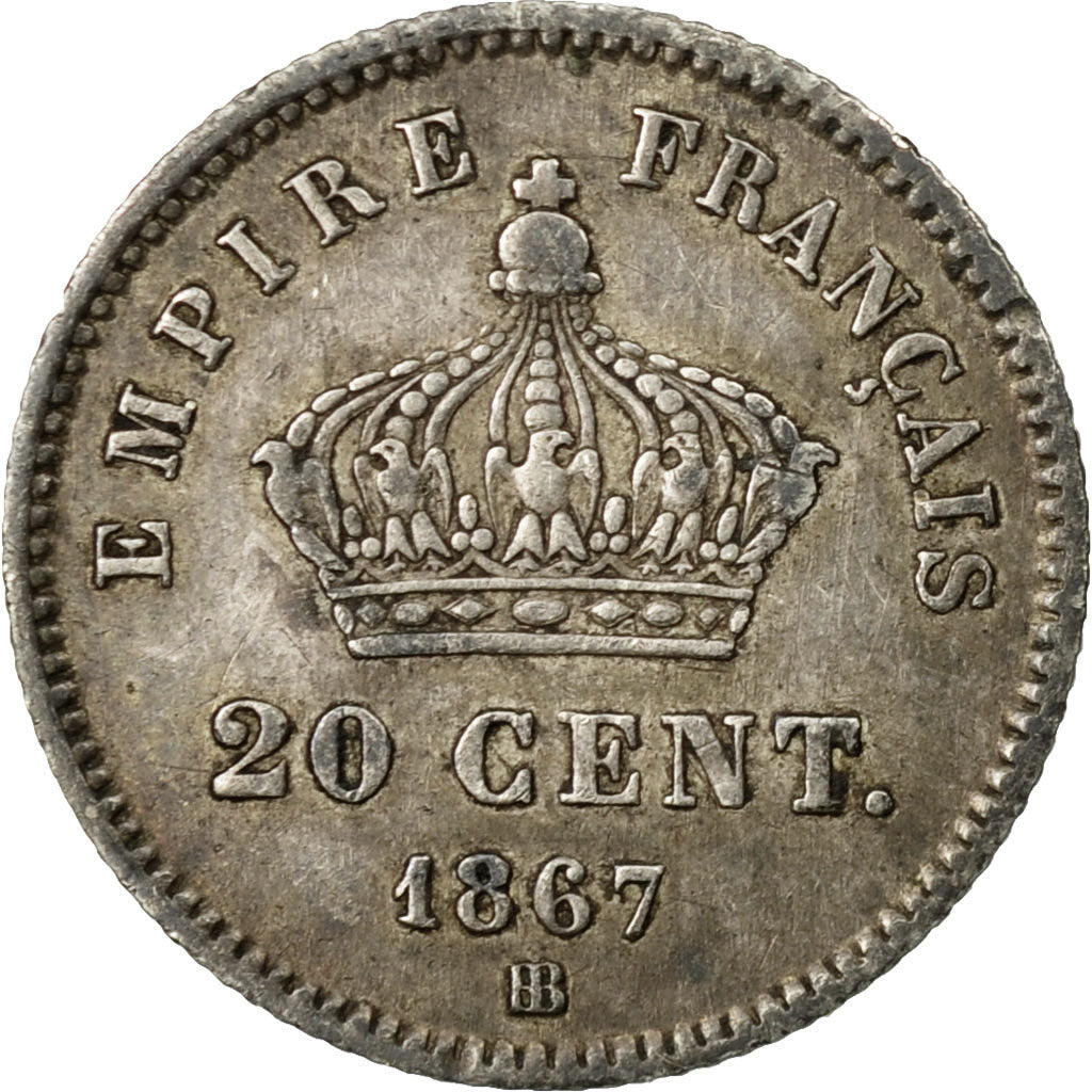 Coin, France, Napoleon III, Napoléon III, 20 Centimes, 1867, Strasbourg