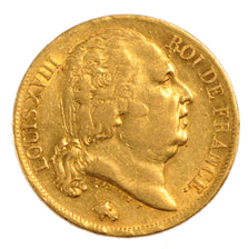 Francia, Louis XVIII, Louis XVIII, 20 Francs, 1819, Lille, BB, Oro, Gadoury:1028