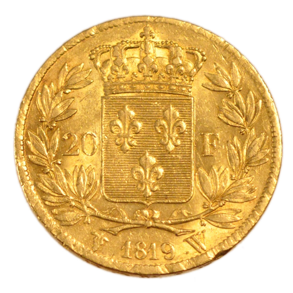 Francia, Louis XVIII, Louis XVIII, 20 Francs, 1819, Lille, BB, Oro, Gadoury:1028
