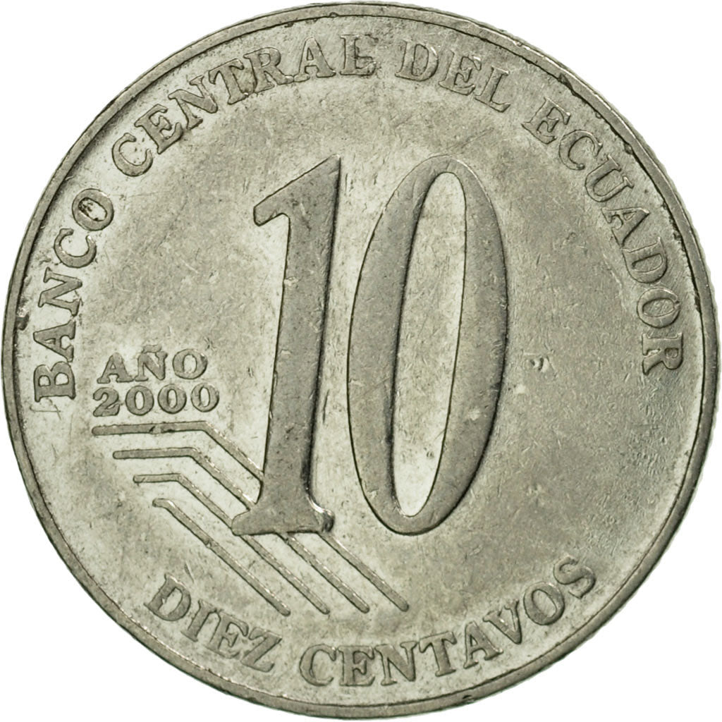 Coin, Ecuador, 10 Centavos, Diez, 2000, VF(30-35), Steel, KM:106