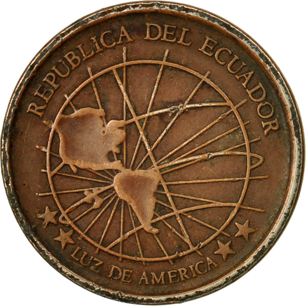 Coin, Ecuador, Centavo, Un, 2003, EF(40-45), Copper Plated Steel, KM:104a