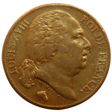 FRANCE, Louis XVIII, 20 Francs, 1822, Paris, EF(40-45), Gold, Gadoury #1028,...