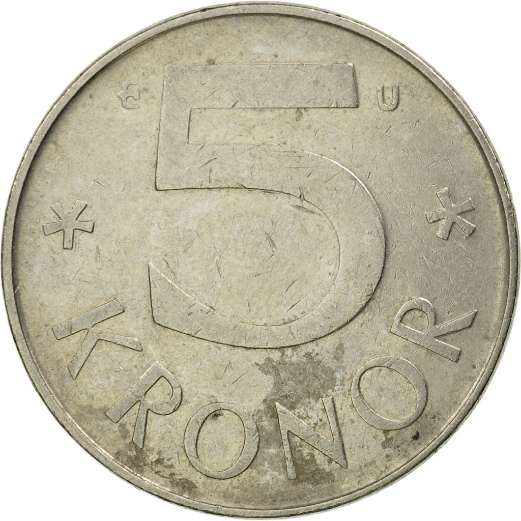 Monnaie, Suède, Carl XVI Gustaf, 5 Kronor, 1982, TB+, Copper-nickel, KM:853