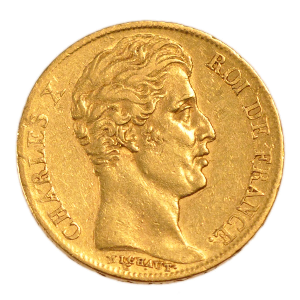 FRANCE, Charles X, 20 Francs, 1827, Paris, EF(40-45), Gold, Gadoury #1029, 6.40