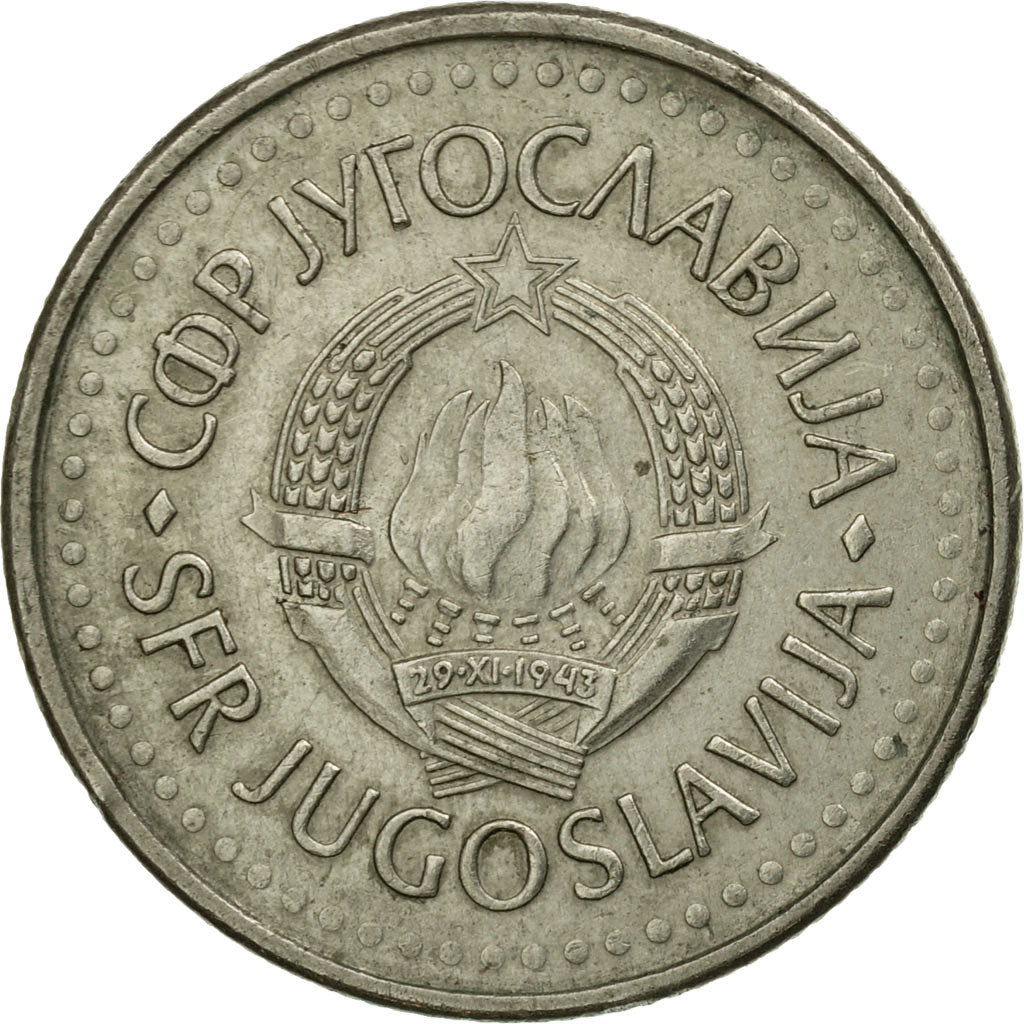 Moneta, Iugoslavia, 10 Dinara, 1983, MB+, Rame-nichel, KM:89