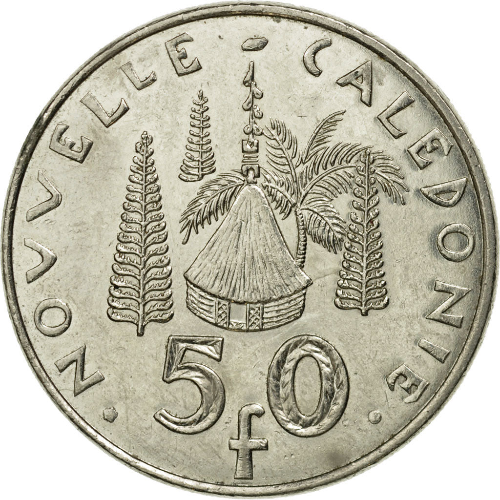 Moneta, Nuova Caledonia, 50 Francs, 2004, Paris, BB+, Nichel, KM:13