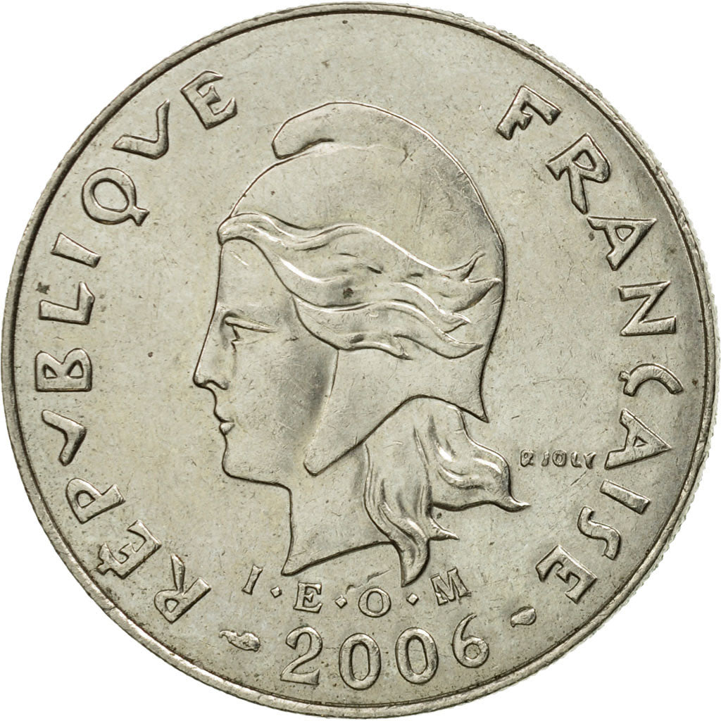 Coin, New Caledonia, 20 Francs, 2006, Paris, AU(50-53), Copper-nickel, KM:12a