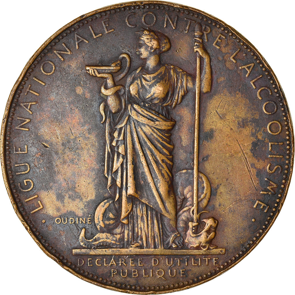 Frankrijk, Medaille, Ligue Nationale contre l'Alcoolisme, Reims, 1911, Oudiné